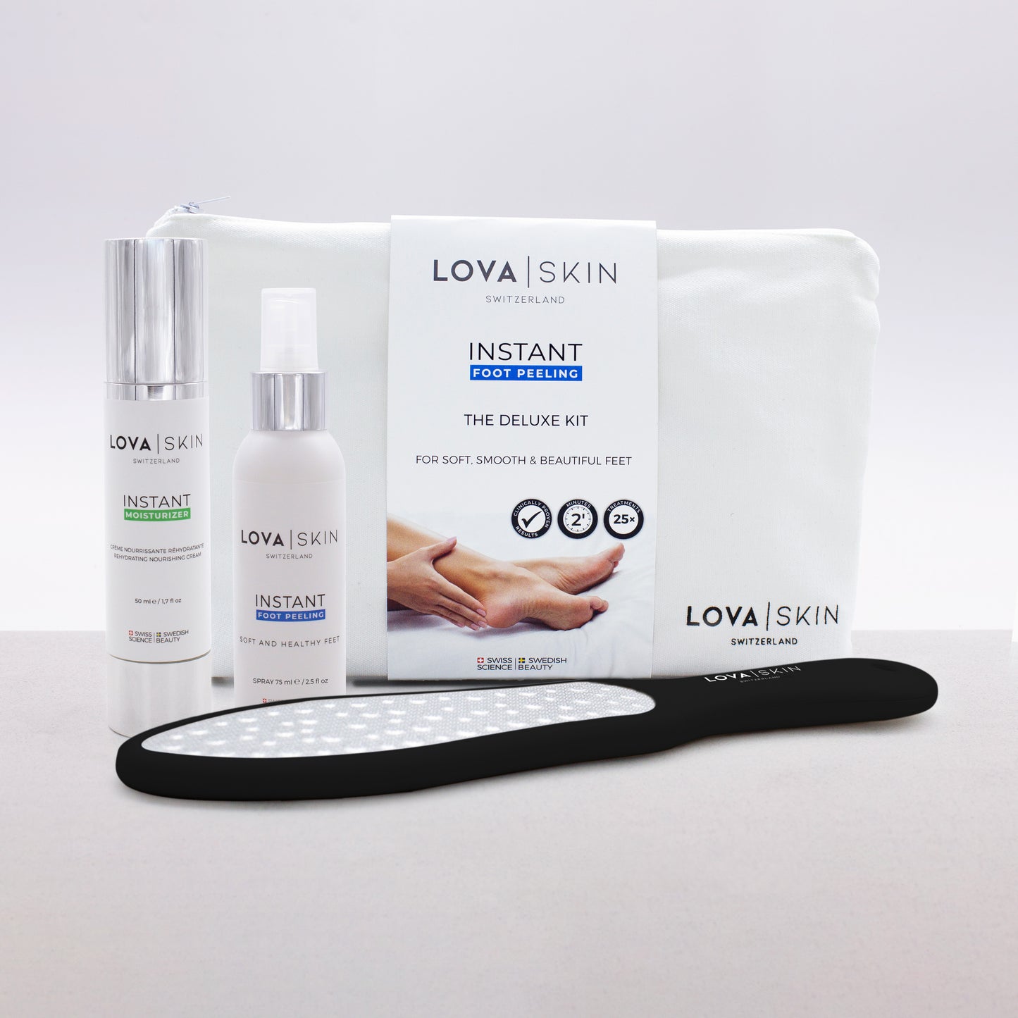 Kit Deluxe LOVASKIN INSTANT FOOT PEEL - 25 applications par flacon